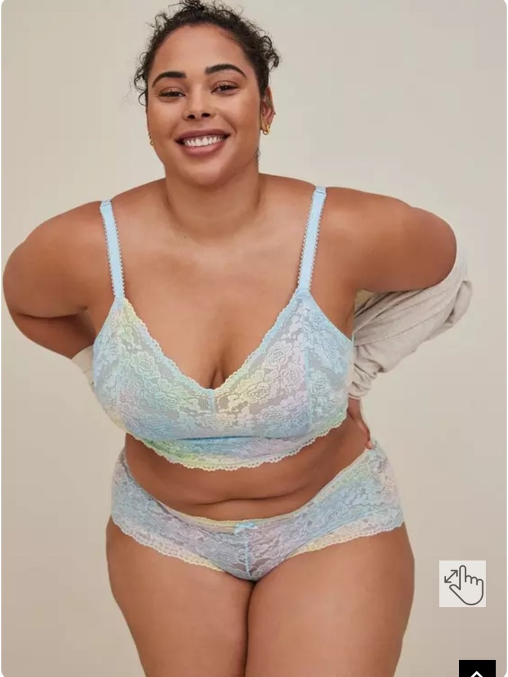 Torrid Pastel Floral Lace bralette and panty set size 3X nwt